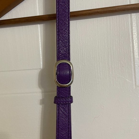Danier Purple Leather Saddlebag - Picture 4 of 11